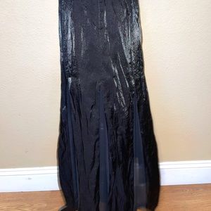 Vintage Sheer Panel Midi Skirt